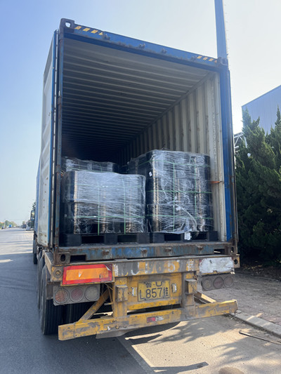 Loaded into containers and shipped to India