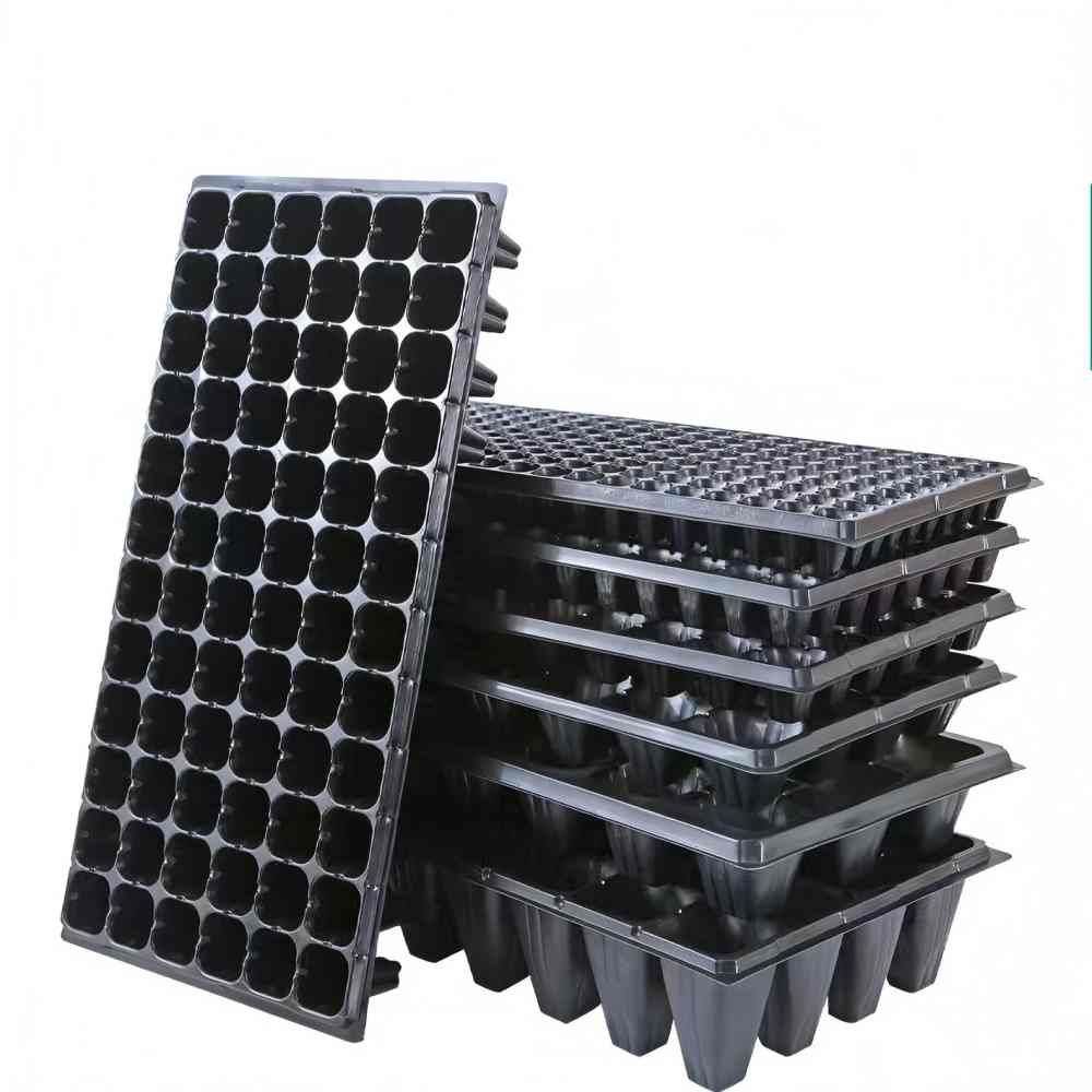 What are the differences between PS and PVC seedling trays?
